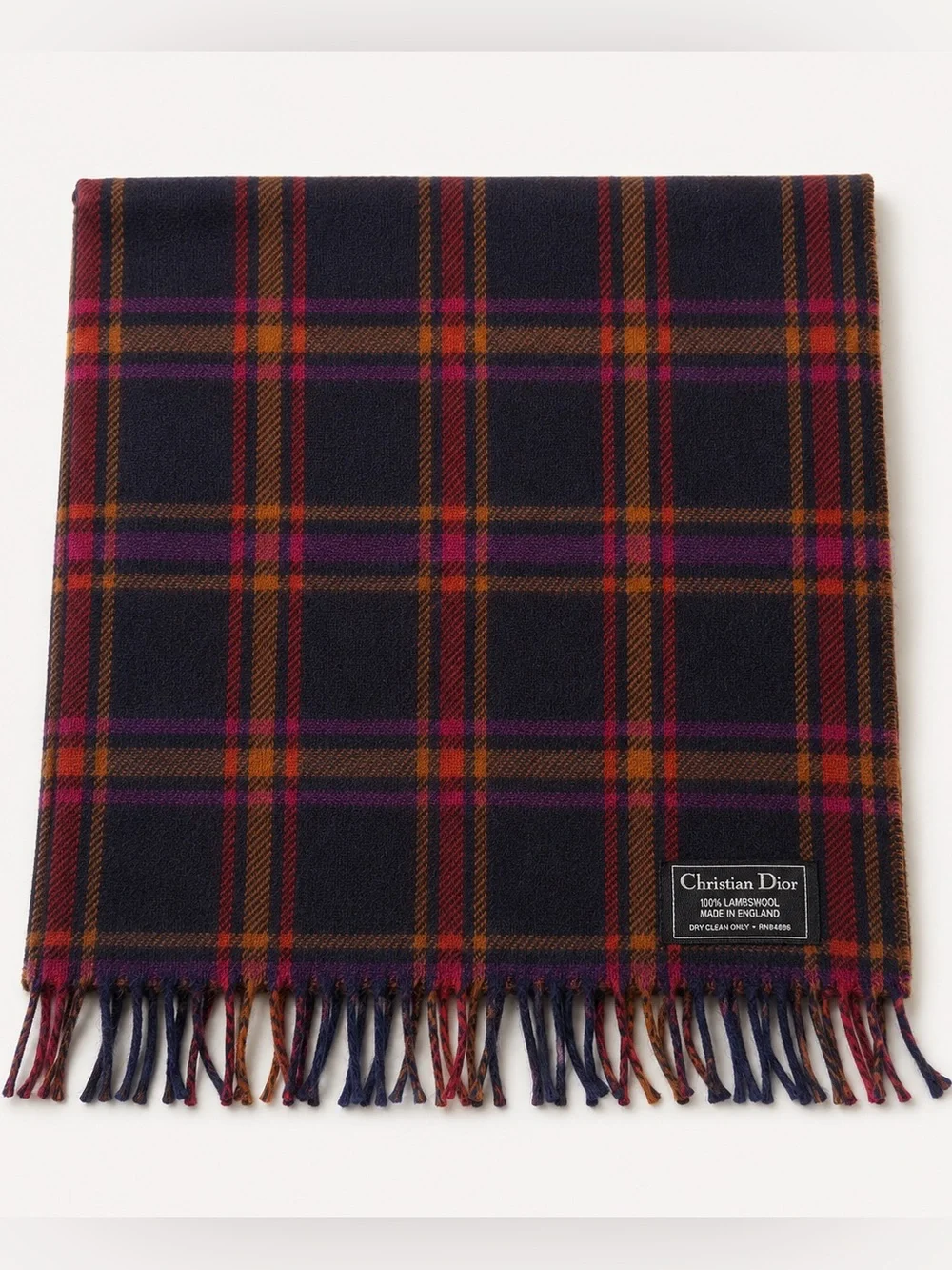 Dior lambswool plaid scarf